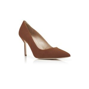 Malono Blahnik BB 90 Brown Suede Pointed Toe Pumps